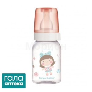 Canpol Пляшка скляна 120 мл з малюнком