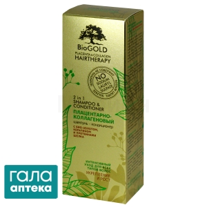 Шампунь-кондиціонер плацентарно-колагеновий з біо-золотом, кератином та протеїнами шовку Інтенсивний догляд