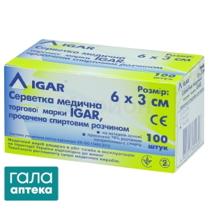 Салфетки спиртовые Игар