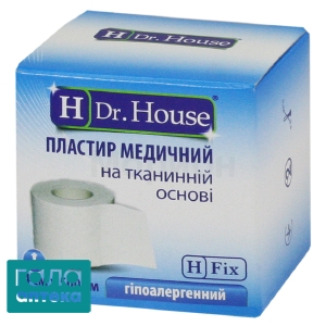 Пластир Dr. House мед. на ткан. осн.  4см х500 см (картон )