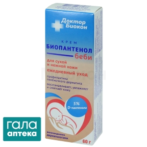 Крем для сухой и нежной кожи Биопантенол беби Доктор Биокон