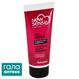 Гель-змазка New Sense з аром. полуниці 100мл