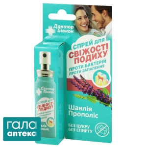Спрей для свіжості дихання шавлія + прополіс Доктор Біокон